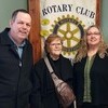 Pictured are Rotary President Doug Burnett, Dr. Crawford, and FNP Kim Mitchell.