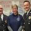 Dale Ransdell, Sarah Secrease, and State Fire Marshall Tim Bean on the first Fire Fighters Day in Missouri.